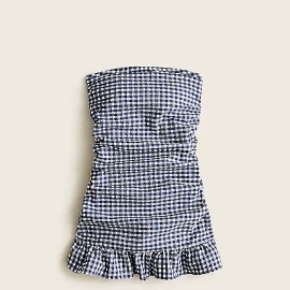 J crew cute retro gingham one piece swimsuit with next strap - brand new